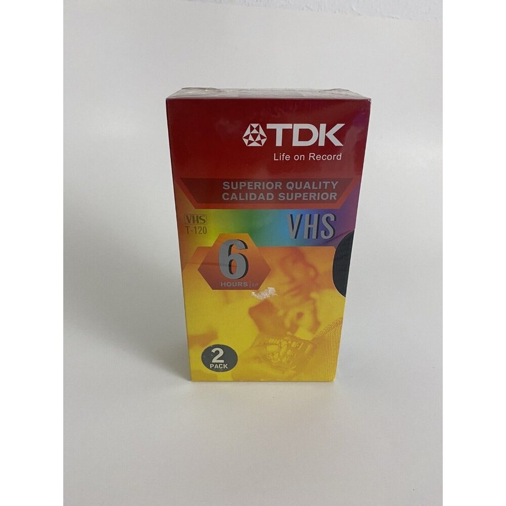 TDK 2-Pack VHS Tapes 6 hours t-120 NEW sealed